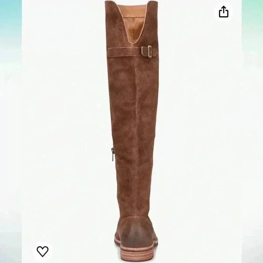 NEW KORK-EASE Addison Tabacco Distressed Suede Leather Over the Knee Boots Sz 8M - Picture 3 of 12
